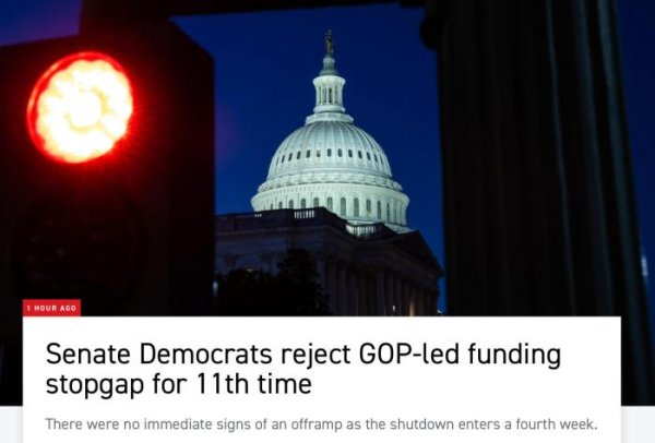 联合证券 第11次表决仍未通过！美政府“停摆”继续 多领域面临更多混乱